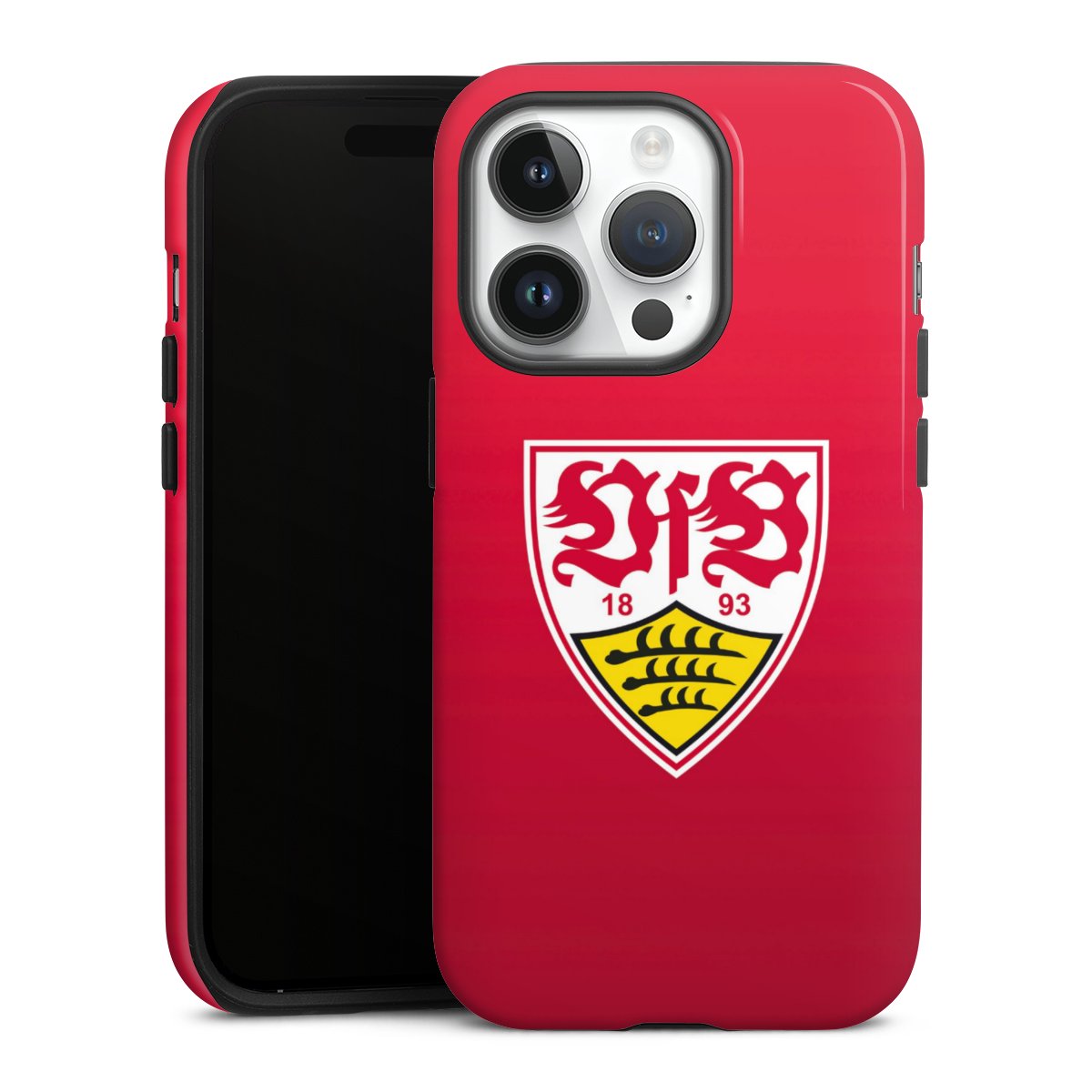 iPhone 14 Pro Handy Panzer Handyhülle robuste Outdoor Hülle Schutzhülle glänzend Official Licensed Product Vfb Stuttgart Tough Case