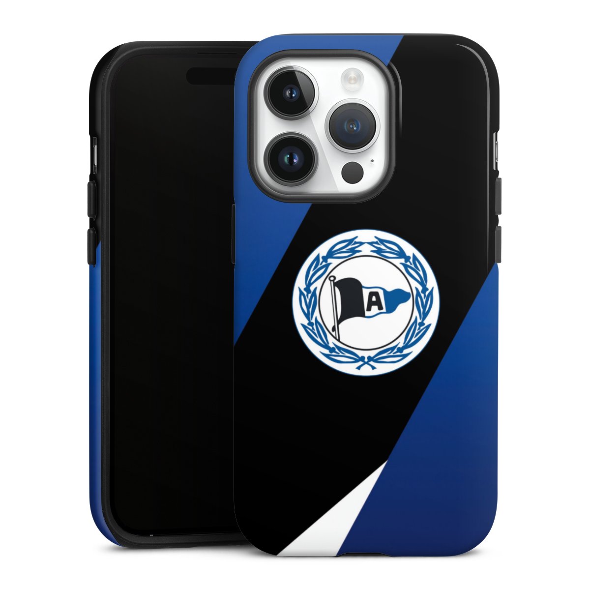 iPhone 14 Pro Handy Panzer Handyhülle robuste Outdoor Hülle Schutzhülle glänzend Official Licensed Product Arminia Bielefeld Dsc Tough Case