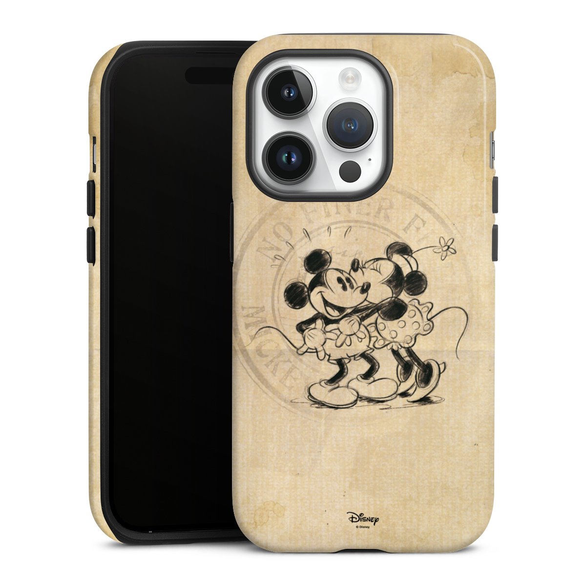 iPhone 14 Pro Handy Panzer Handyhülle robuste Outdoor Hülle Schutzhülle glänzend Mickey Mouse Vintage Minnie Mouse Tough Case