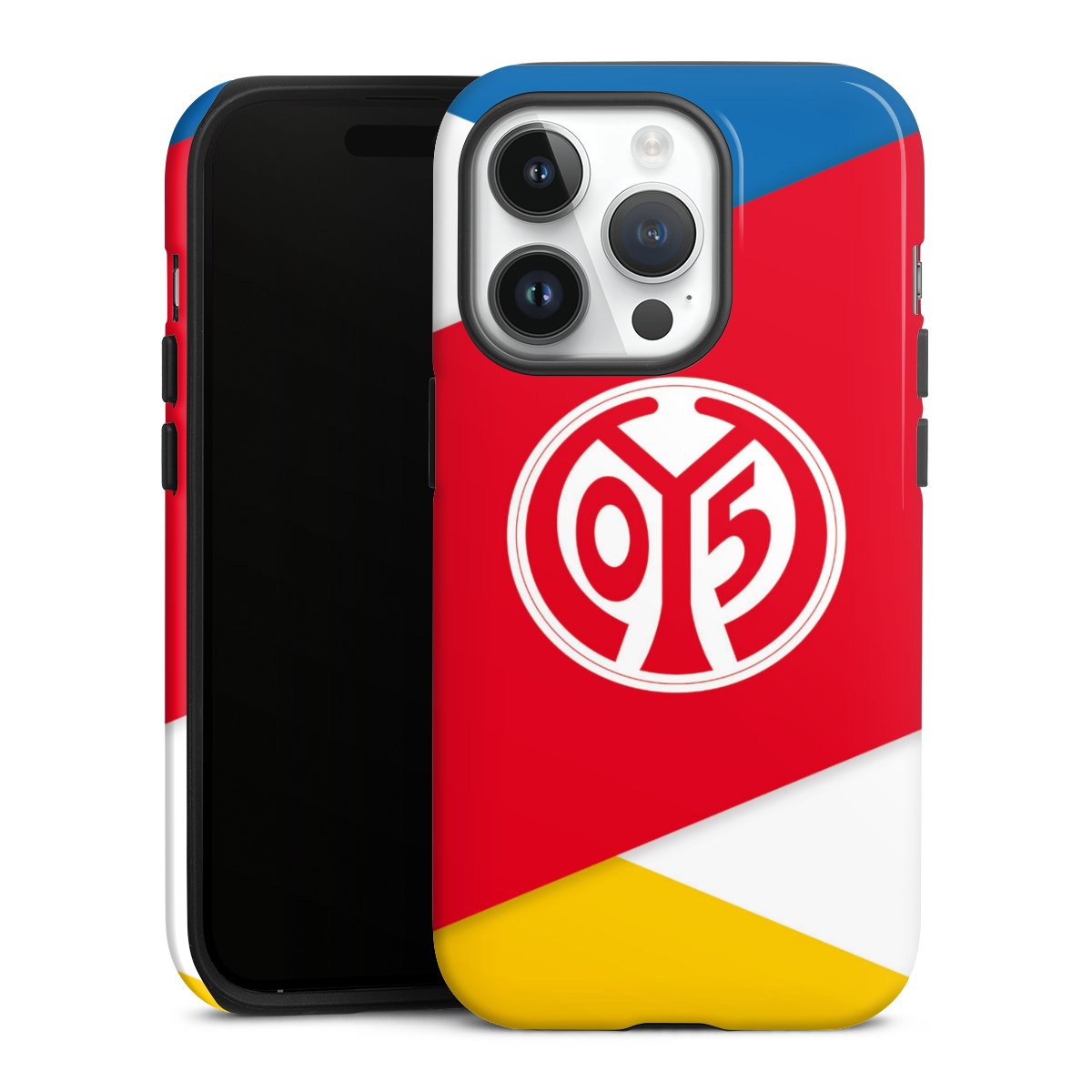 iPhone 14 Pro Handy Panzer Handyhülle robuste Outdoor Hülle Schutzhülle glänzend Official Licensed Product Soccer 1. Fsv Mainz 05 E.V. Tough Case