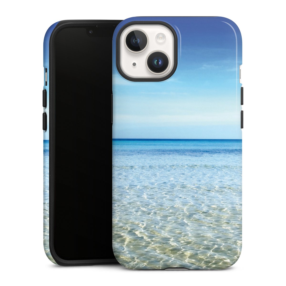 iPhone 14 Handy Panzer Handyhülle robuste Outdoor Hülle Schutzhülle glänzend Urlaub Sky Ocean Tough Case