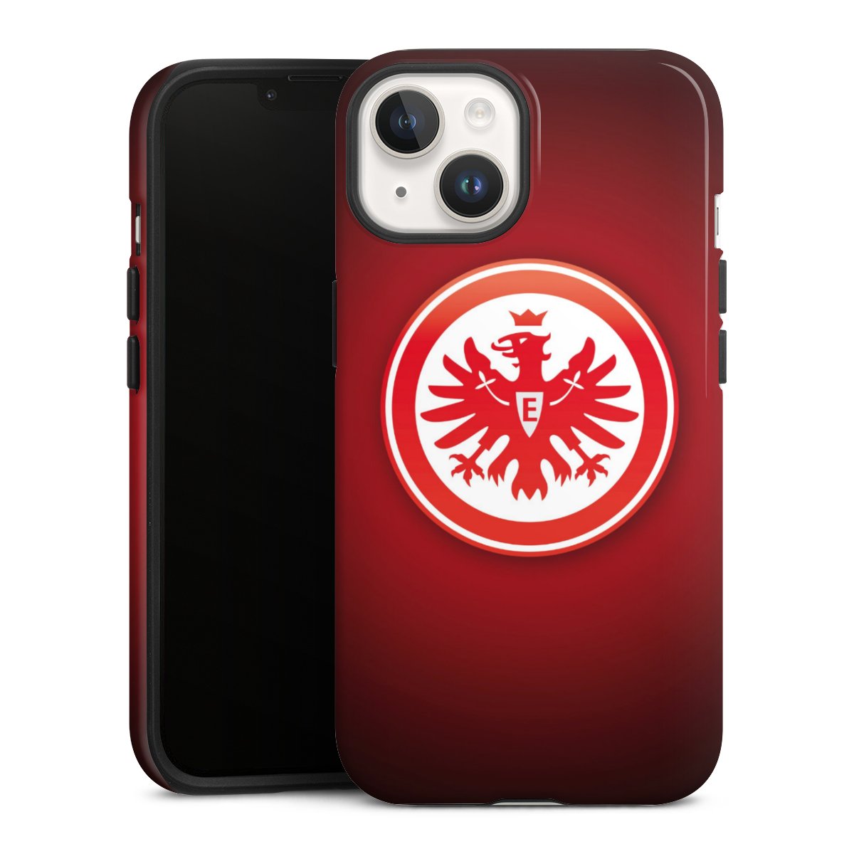 iPhone 14 Handy Panzer Handyhülle robuste Outdoor Hülle Schutzhülle glänzend Eintracht Frankfurt Official Licensed Product Coat Of Arms Tough Case