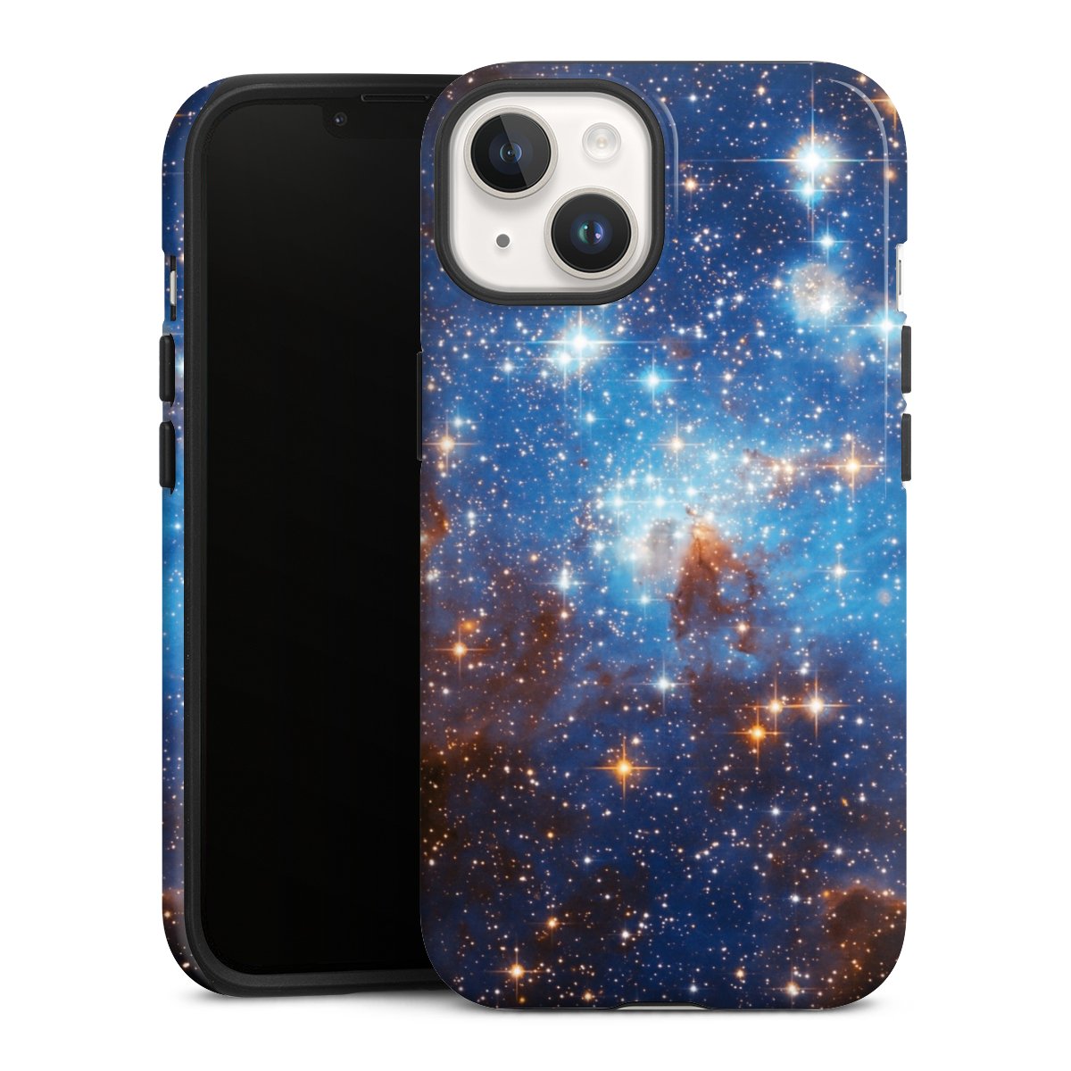 iPhone 14 Handy Panzer Handyhülle robuste Outdoor Hülle Schutzhülle glänzend Star Weltall Galaxy Tough Case