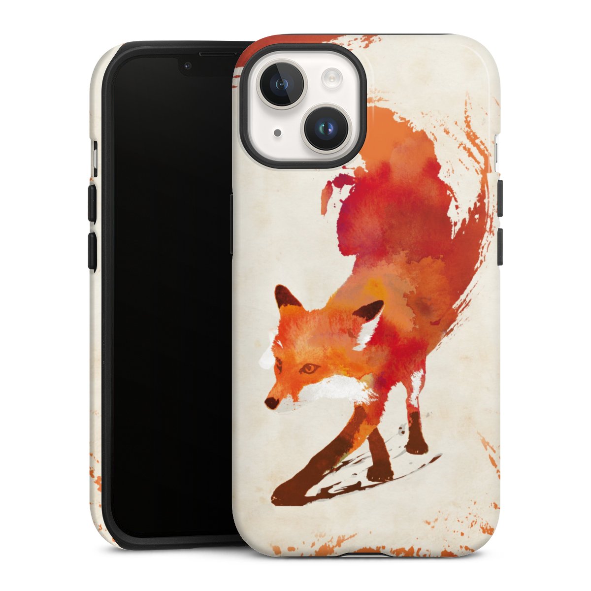 iPhone 14 Handy Panzer Handyhülle robuste Outdoor Hülle Schutzhülle glänzend Fox Graphic Tough Case