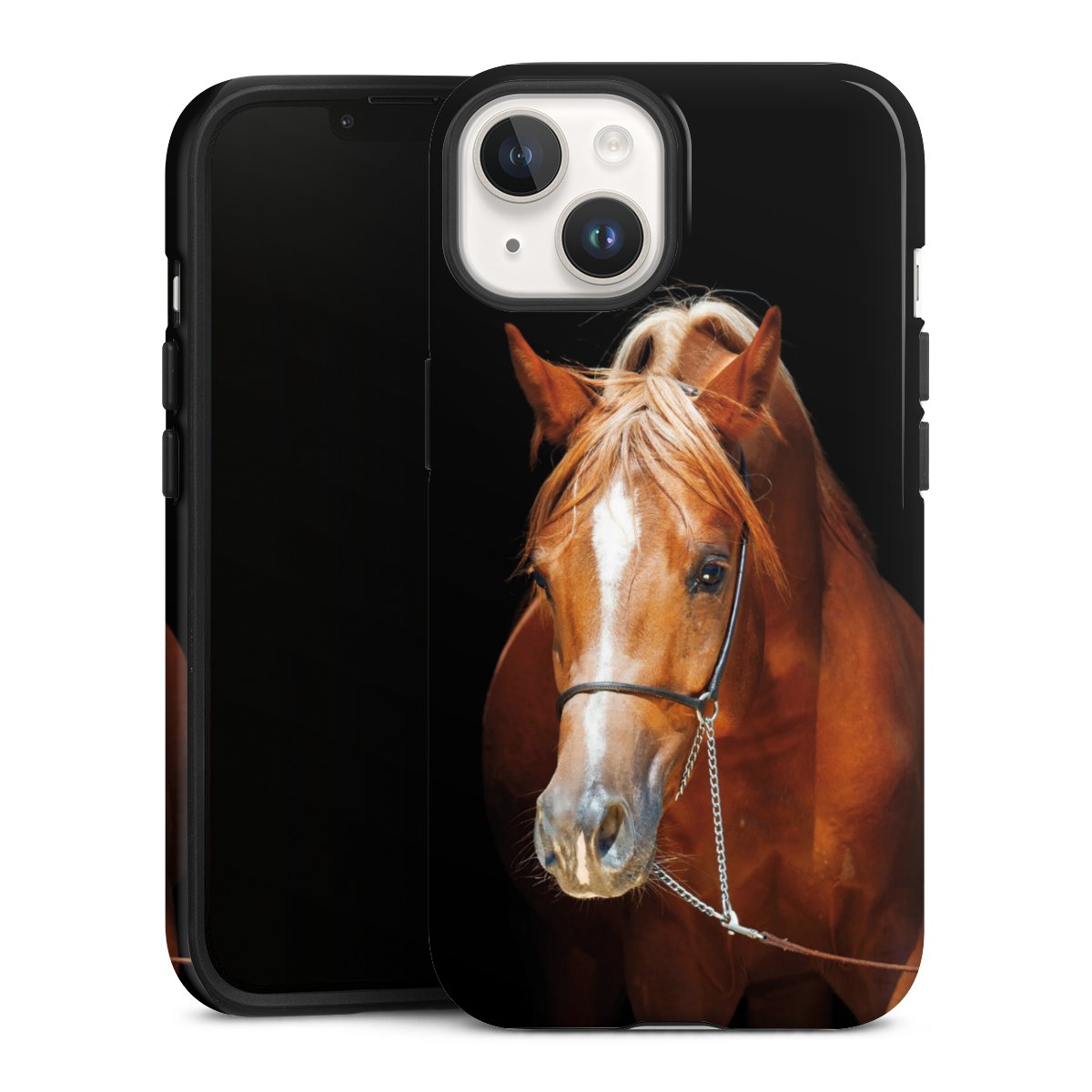 iPhone 14 Handy Panzer Handyhülle robuste Outdoor Hülle Schutzhülle glänzend Mare Horse Hobby Tough Case