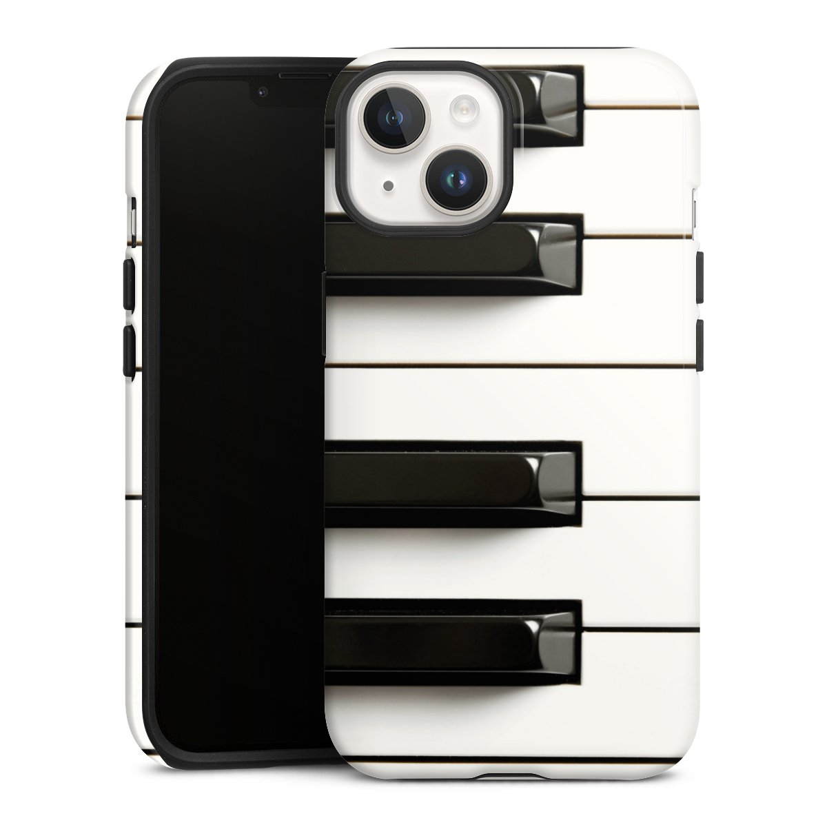 iPhone 14 Handy Panzer Handyhülle robuste Outdoor Hülle Schutzhülle glänzend Klavier Piano Music Tough Case