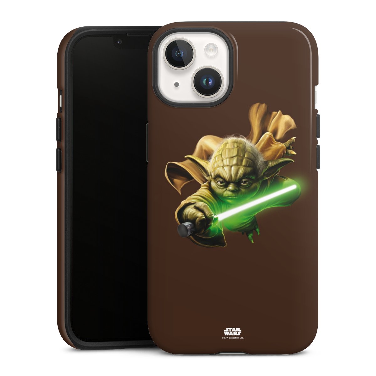 iPhone 14 Handy Panzer Handyhülle robuste Outdoor Hülle Schutzhülle glänzend Yoda Merchandise Star Wars Tough Case