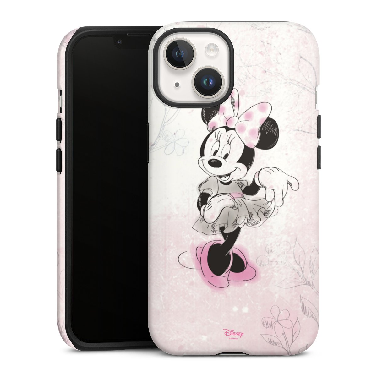 iPhone 14 Handy Panzer Handyhülle robuste Outdoor Hülle Schutzhülle glänzend Disney Minnie Mouse Vintage Tough Case