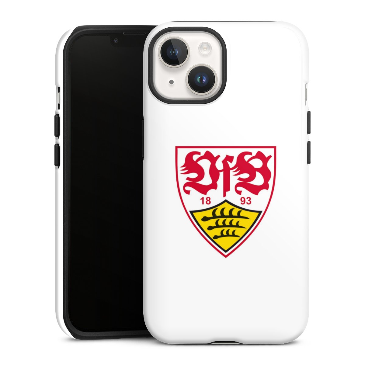 iPhone 14 Handy Panzer Handyhülle robuste Outdoor Hülle Schutzhülle glänzend Logo Official Licensed Product Vfb Stuttgart Tough Case