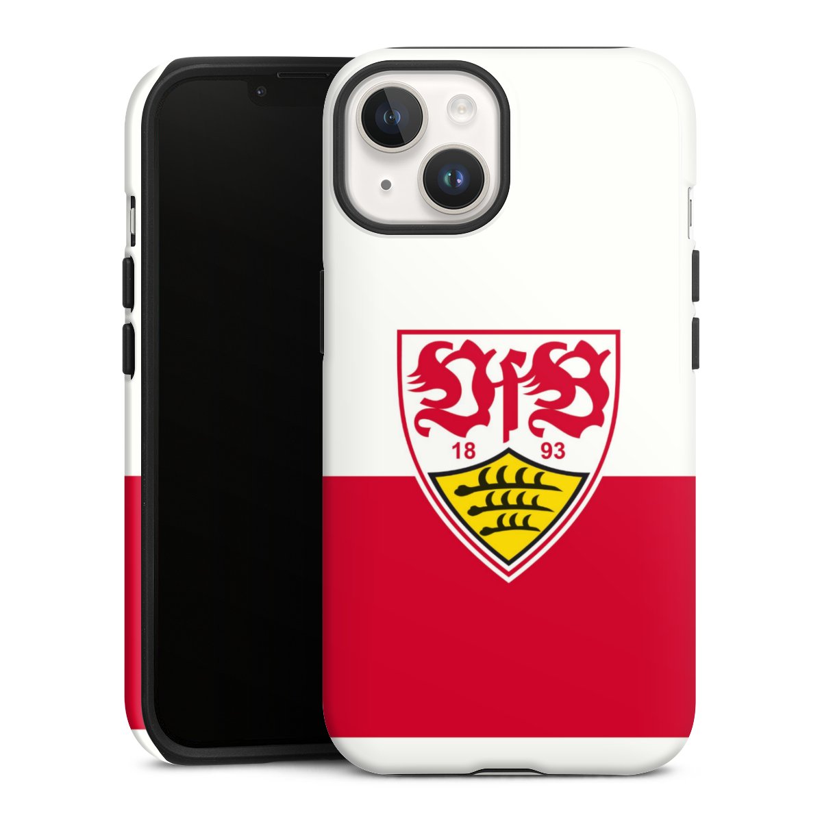 iPhone 14 Handy Panzer Handyhülle robuste Outdoor Hülle Schutzhülle glänzend Official Licensed Product Logo Vfb Stuttgart Tough Case