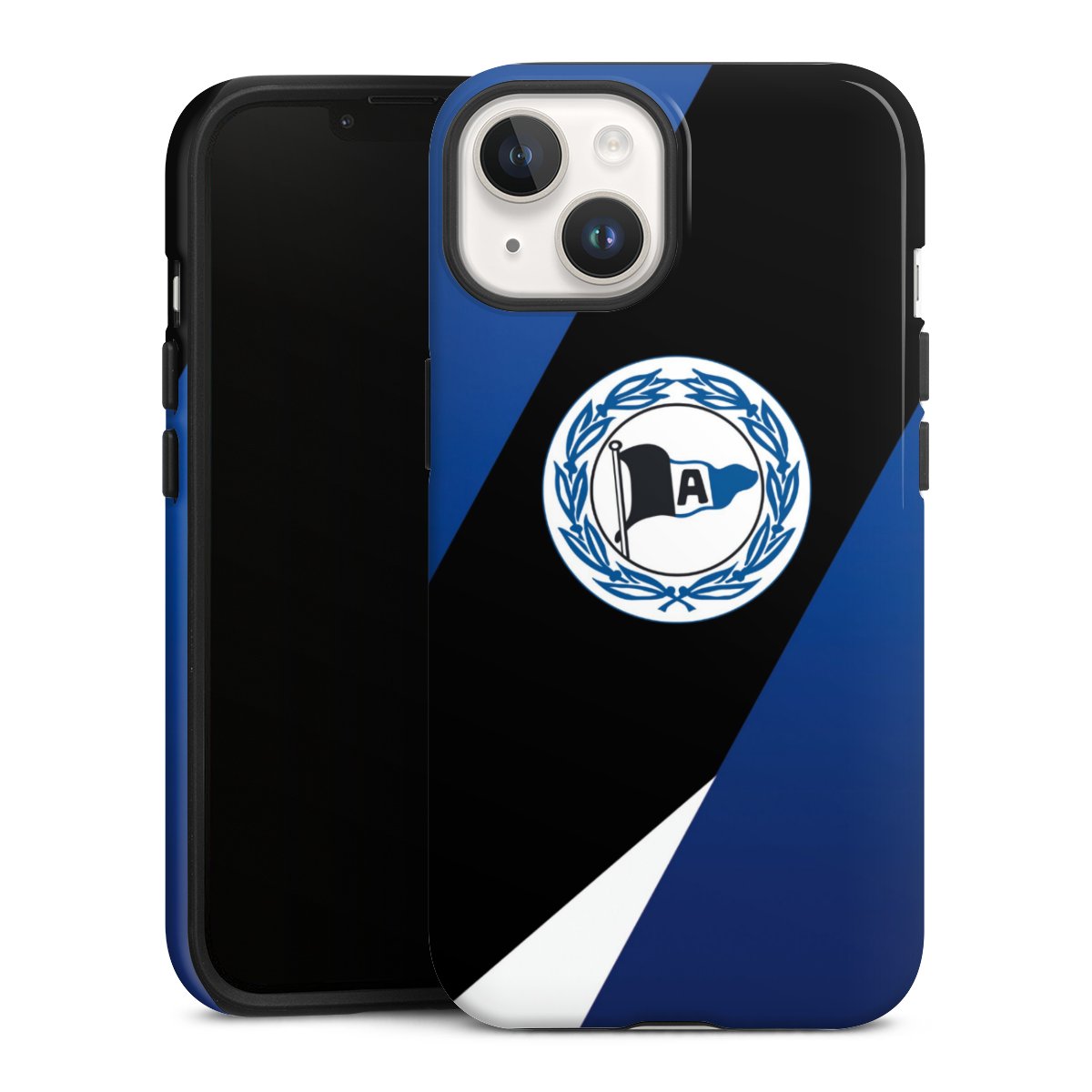 iPhone 14 Handy Panzer Handyhülle robuste Outdoor Hülle Schutzhülle glänzend Official Licensed Product Arminia Bielefeld Dsc Tough Case