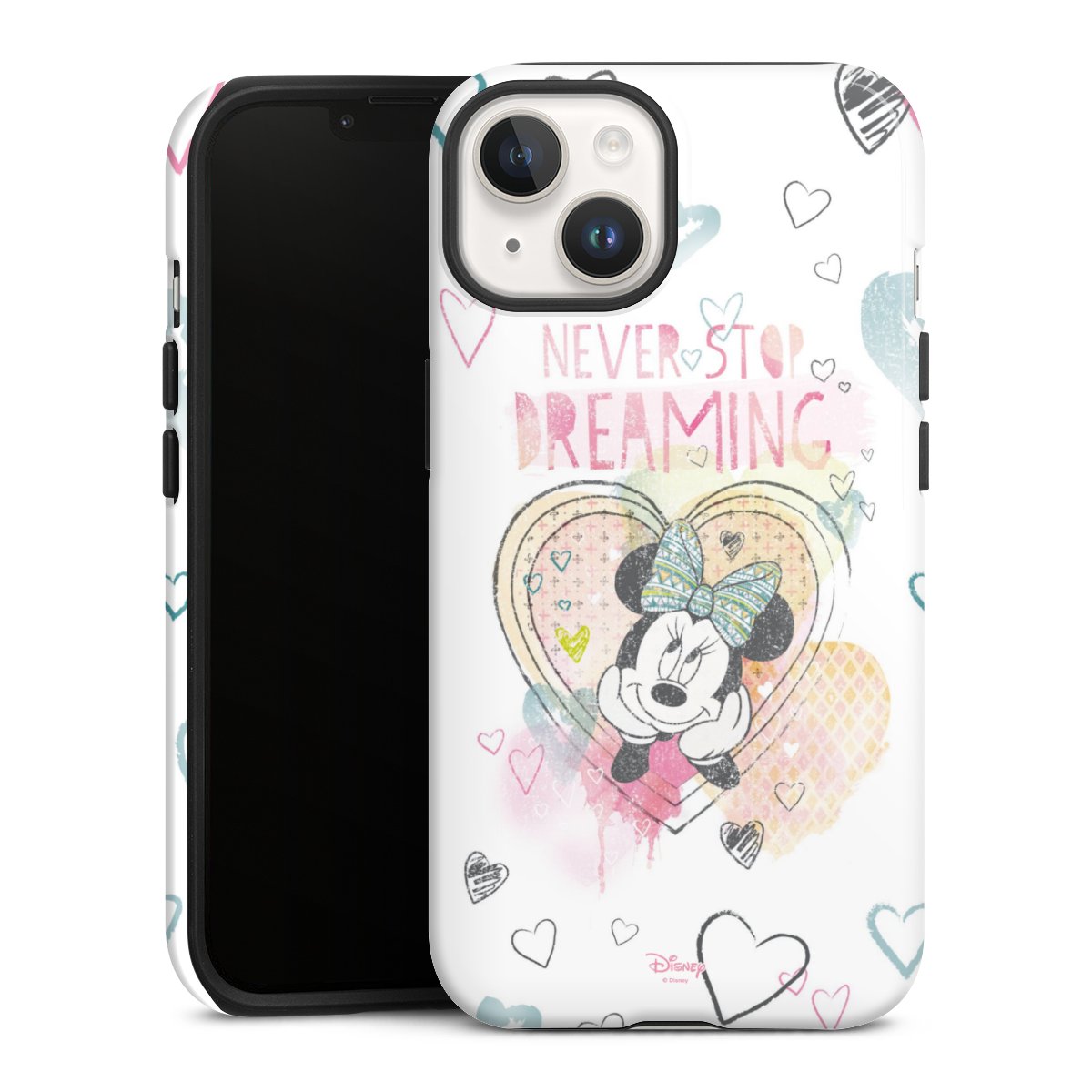 iPhone 14 Handy Panzer Handyhülle robuste Outdoor Hülle Schutzhülle glänzend Disney Official Licensed Product Minnie Mouse Tough Case