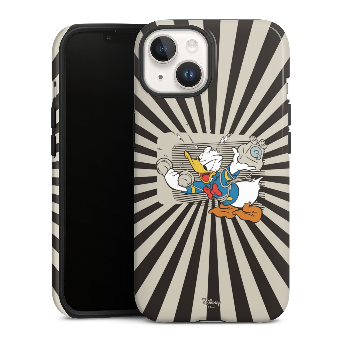 iPhone 14 Handy Panzer Handyhülle robuste Outdoor Hülle Schutzhülle glänzend Donald Duck Disney Official Licensed Product Tough Case