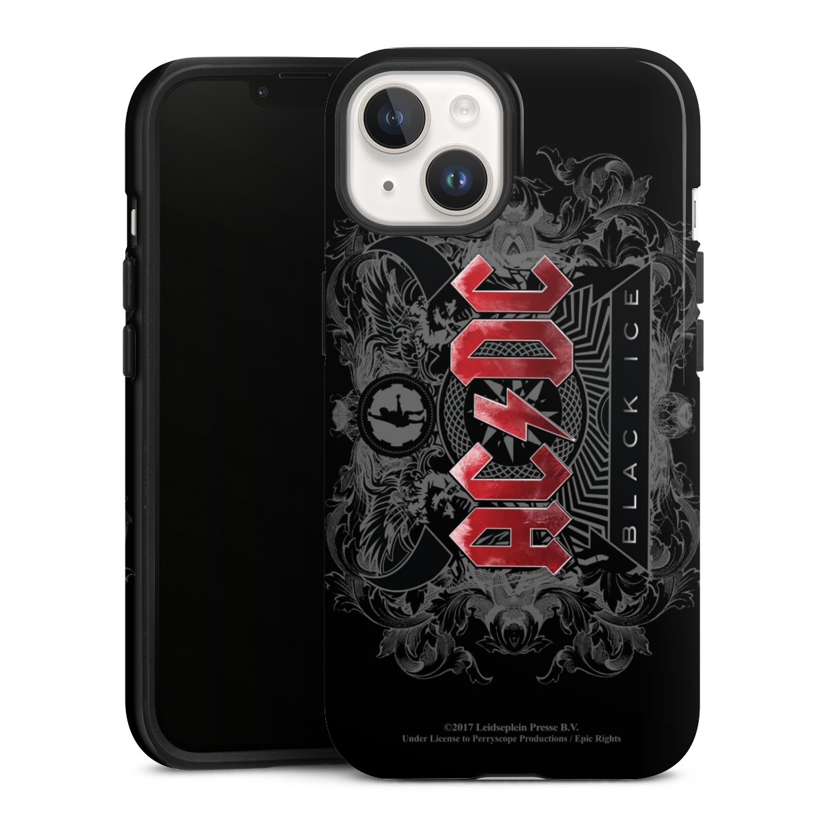 iPhone 14 Handy Panzer Handyhülle robuste Outdoor Hülle Schutzhülle glänzend Merchandise Black Ice Acdc Tough Case