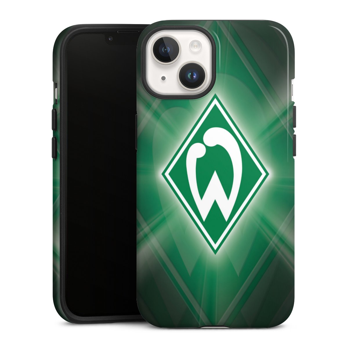 iPhone 14 Handy Panzer Handyhülle robuste Outdoor Hülle Schutzhülle glänzend Sv Werder Bremen Official Licensed Product Coat Of Arms Tough Case