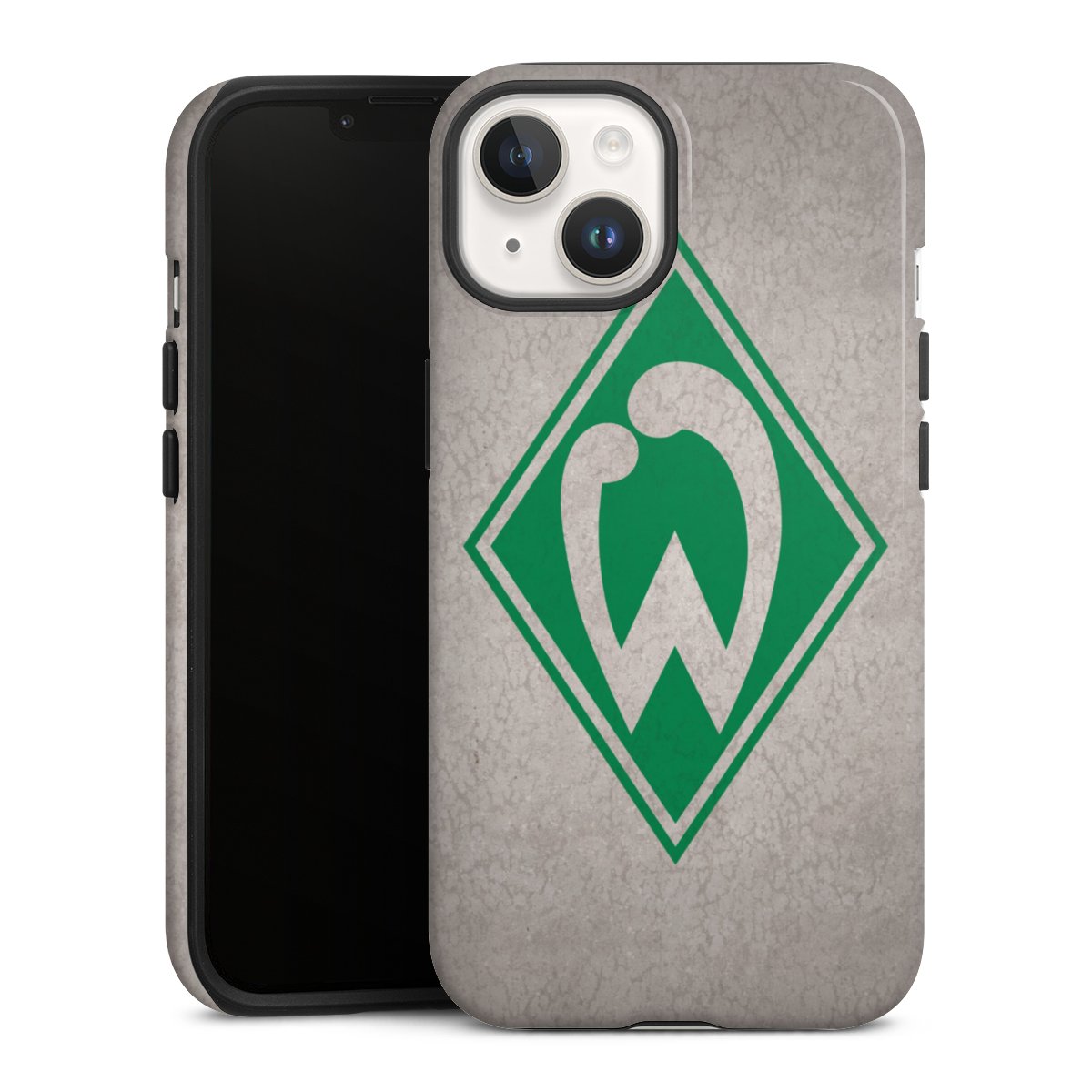 iPhone 14 Handy Panzer Handyhülle robuste Outdoor Hülle Schutzhülle glänzend Sv Werder Bremen Concrete Official Licensed Product Tough Case