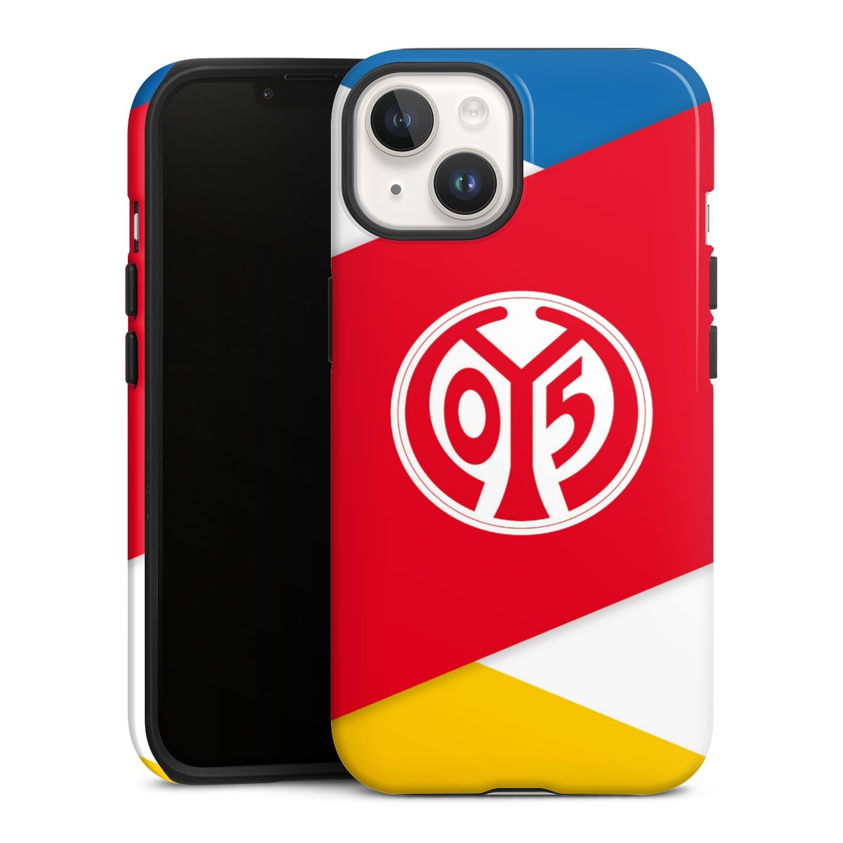 iPhone 14 Handy Panzer Handyhülle robuste Outdoor Hülle Schutzhülle glänzend Official Licensed Product Soccer 1. Fsv Mainz 05 E.V. Tough Case