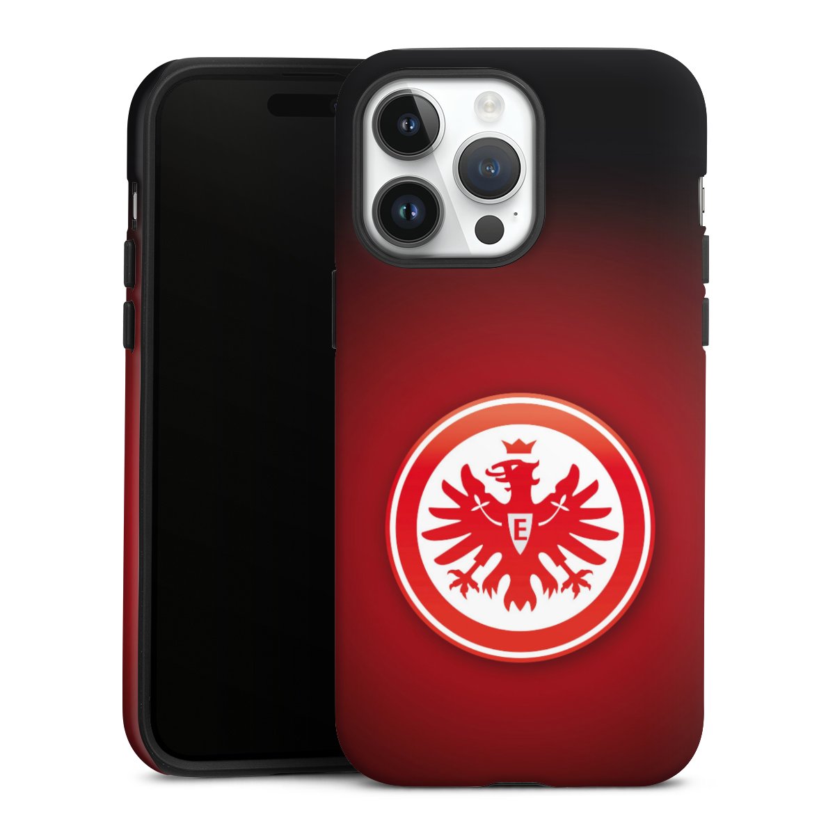 iPhone 14 Pro Max Handy Panzer Handyhülle robuste Outdoor Hülle Schutzhülle matt Eintracht Frankfurt Official Licensed Product Coat Of Arms Tough Case