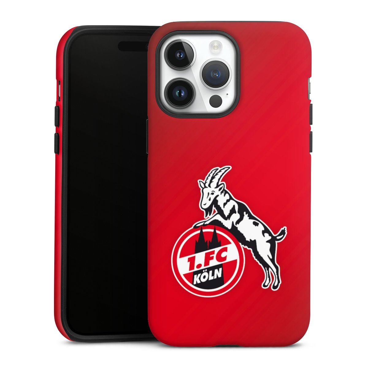 iPhone 14 Pro Max Handy Panzer Handyhülle robuste Outdoor Hülle Schutzhülle matt Official Licensed Product Effzeh 1. Fc Köln Tough Case