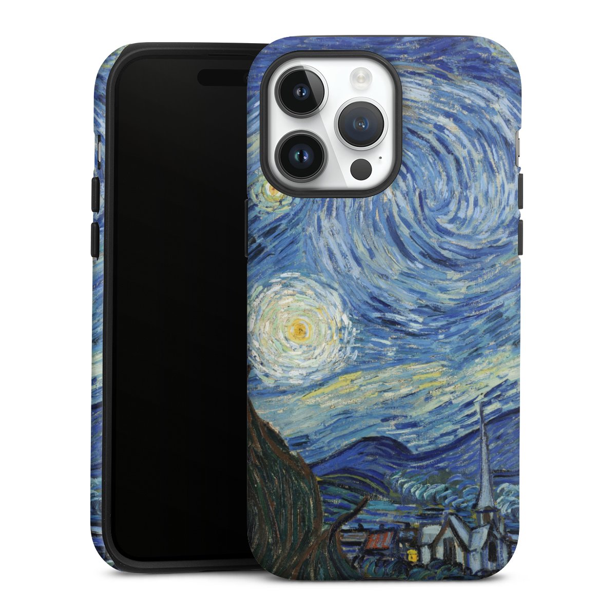 iPhone 14 Pro Max Handy Panzer Handyhülle robuste Outdoor Hülle Schutzhülle matt The Starry Night Kunst Vincent Van Gogh Tough Case