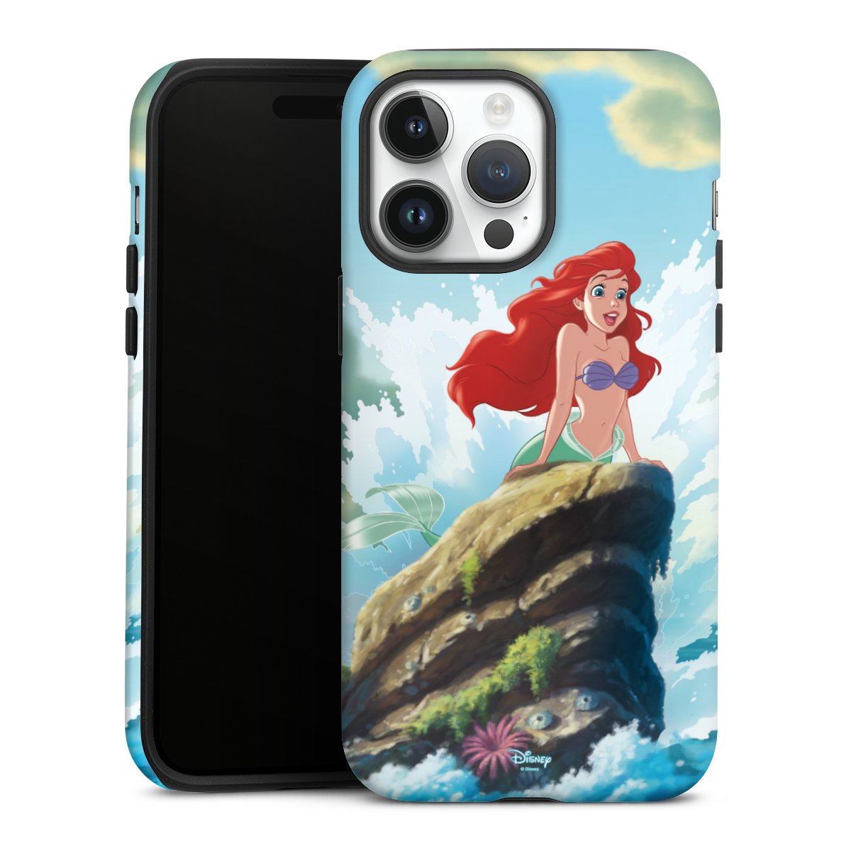 iPhone 14 Pro Max Handy Panzer Handyhülle robuste Outdoor Hülle Schutzhülle matt Mermaid Arielle Die Meerjungfrau Official Licensed Product Tough Case