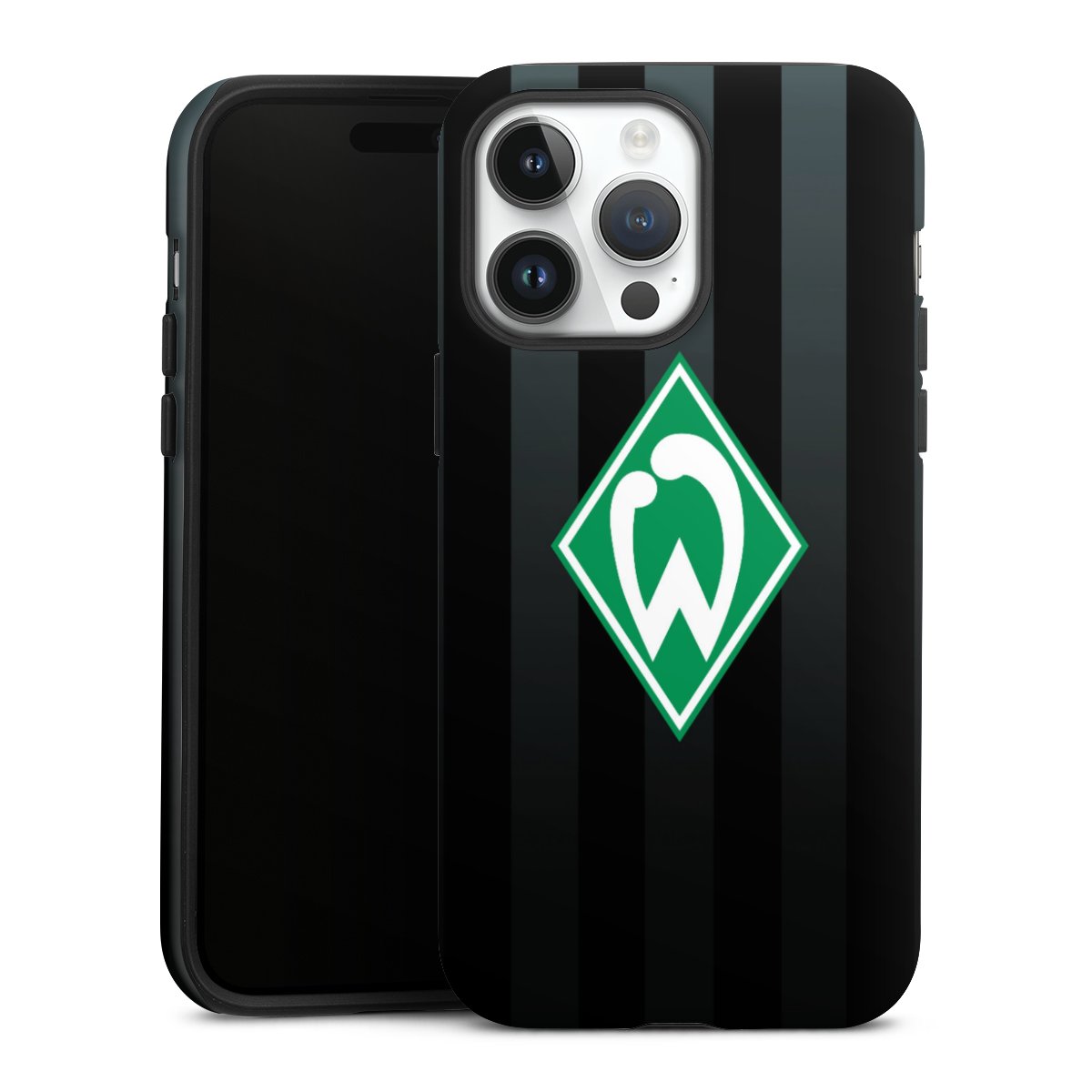 iPhone 14 Pro Max Handy Panzer Handyhülle robuste Outdoor Hülle Schutzhülle matt Stripes Sv Werder Bremen Official Licensed Product Tough Case