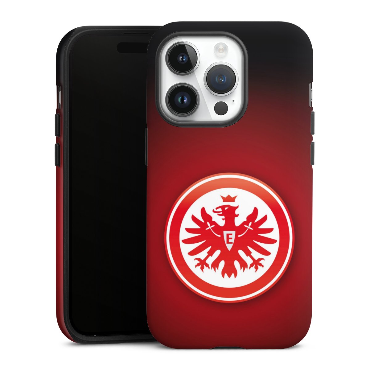 iPhone 14 Pro Handy Panzer Handyhülle robuste Outdoor Hülle Schutzhülle matt Eintracht Frankfurt Official Licensed Product Coat Of Arms Tough Case