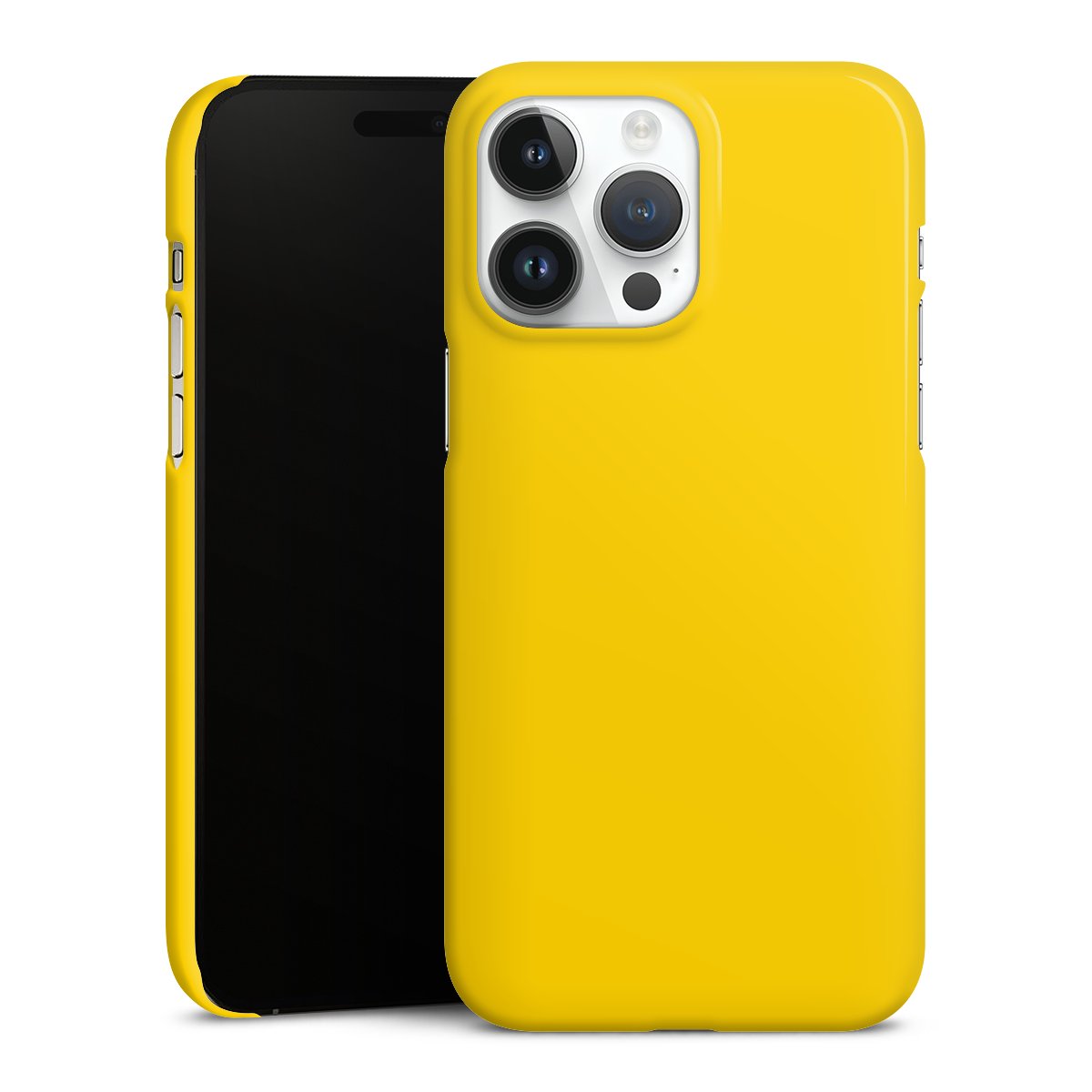 iPhone 14 Pro Max Handy Premium Case Smartphone Handyhülle Schutzhülle glänzend Yellow Unicoloured Colour Premium Case