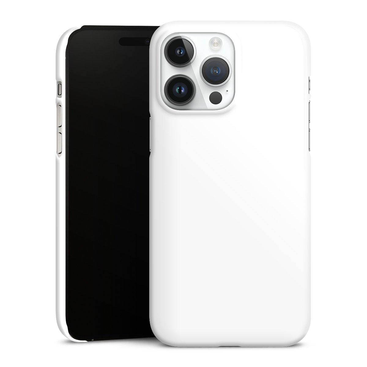 iPhone 14 Pro Max Handy Premium Case Smartphone Handyhülle Schutzhülle glänzend Unicoloured Colour White Premium Case