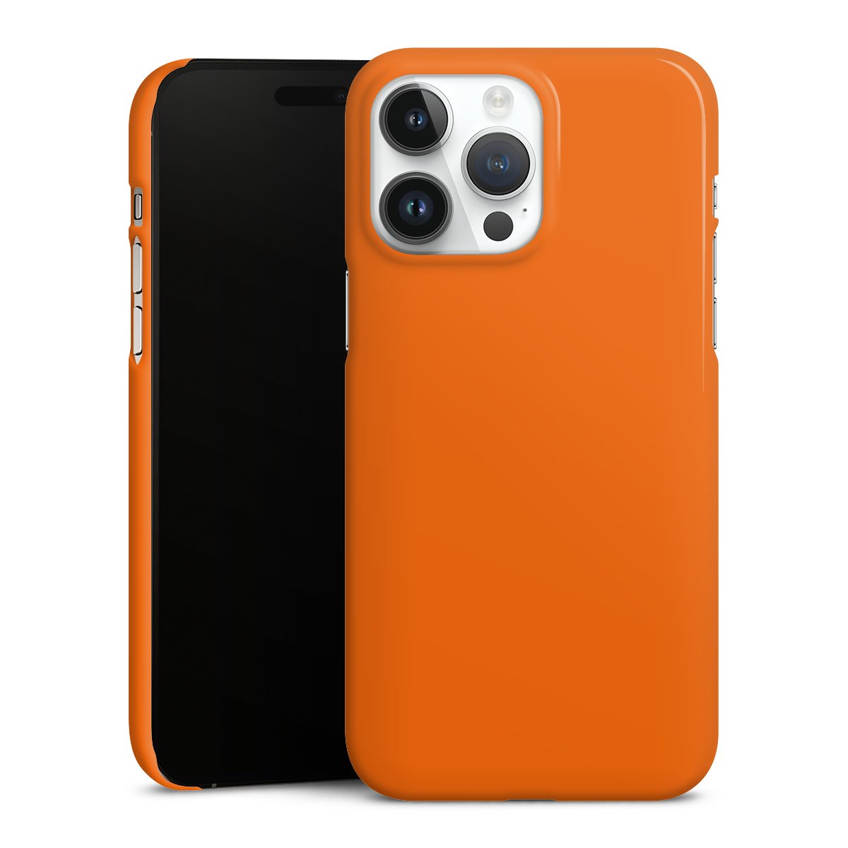 iPhone 14 Pro Max Handy Premium Case Smartphone Handyhülle Schutzhülle glänzend Orange Colour Unicoloured Premium Case