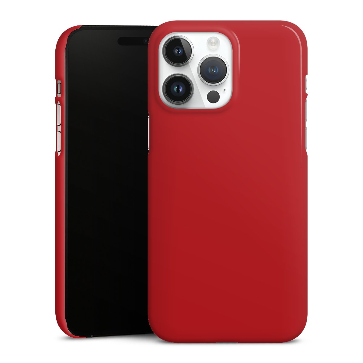 iPhone 14 Pro Max Handy Premium Case Smartphone Handyhülle Schutzhülle glänzend Colour Unicoloured Red Premium Case