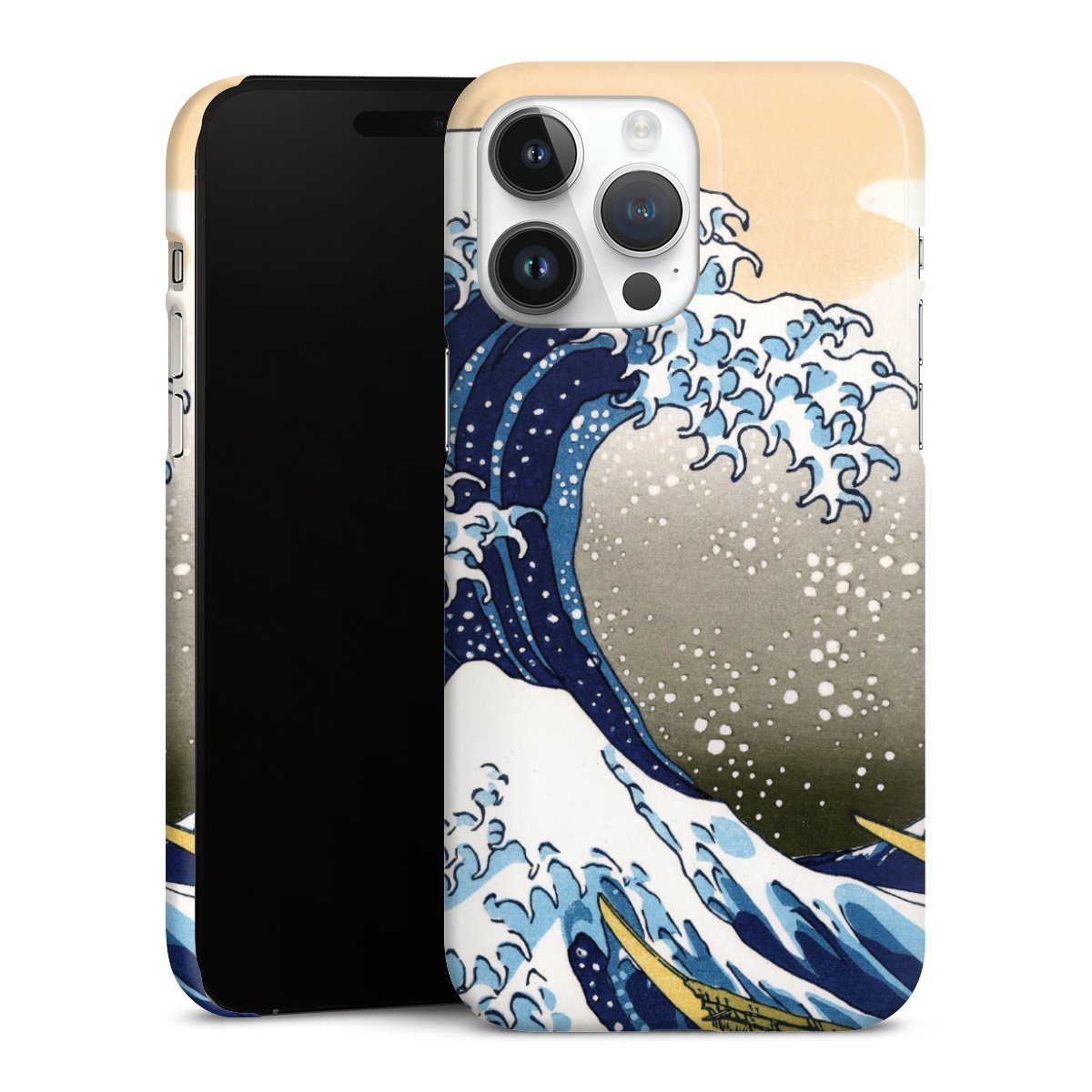 iPhone 14 Pro Max Handy Premium Case Smartphone Handyhülle Schutzhülle glänzend Kunst Katsushika Hokusai Die Große Welle Vor Kanagawa Premium Case