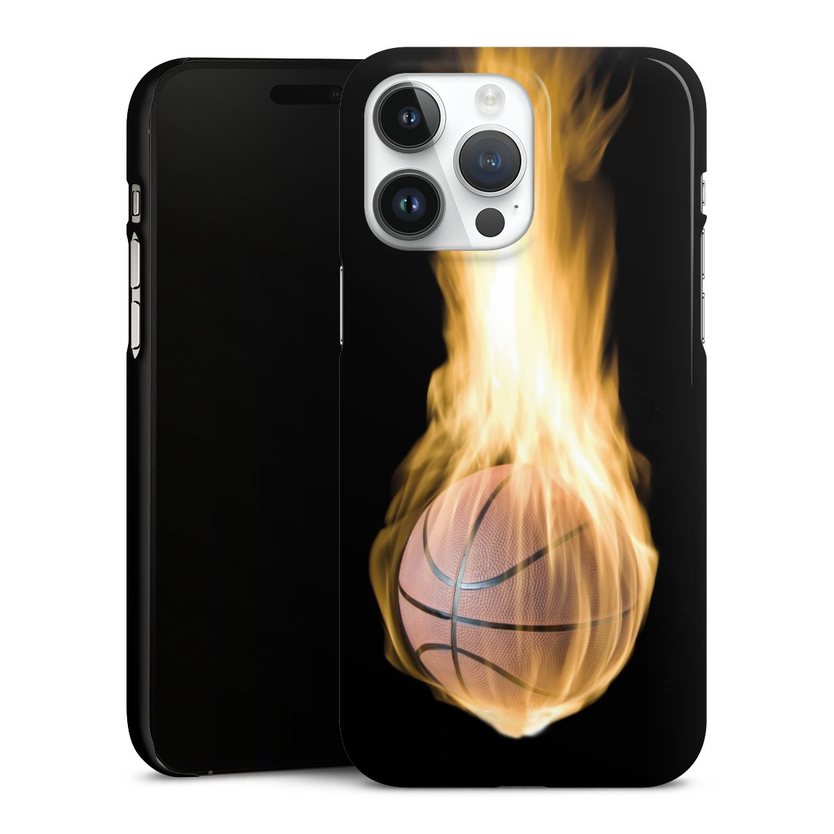 iPhone 14 Pro Max Handy Premium Case Smartphone Handyhülle Schutzhülle glänzend Basketball Sports Fire Premium Case