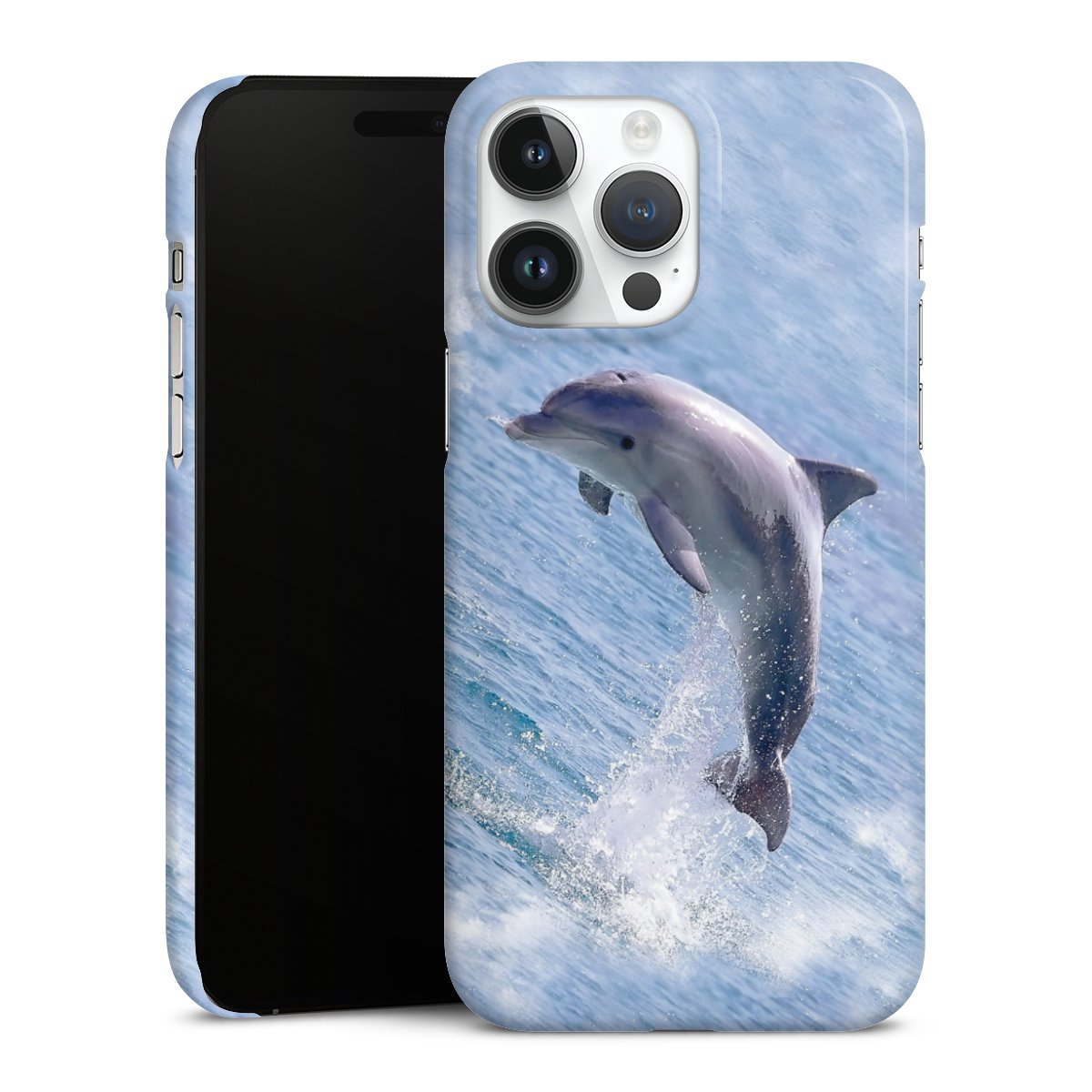 iPhone 14 Pro Max Handy Premium Case Smartphone Handyhülle Schutzhülle glänzend Dolphin Ocean Wale Premium Case