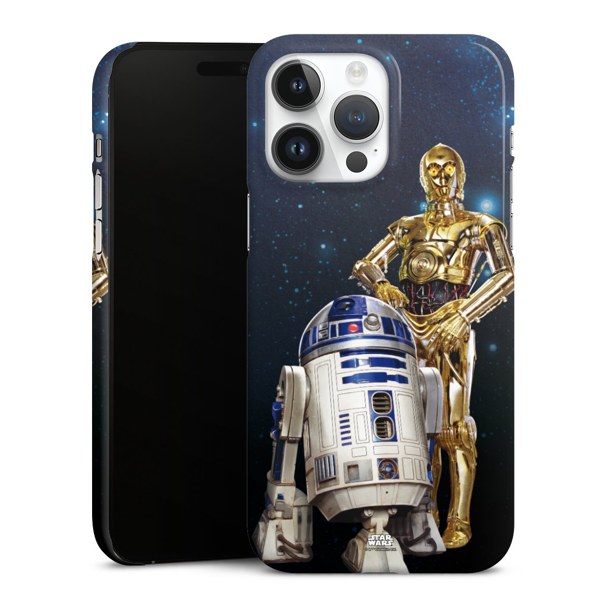 iPhone 14 Pro Max Handy Premium Case Smartphone Handyhülle Schutzhülle glänzend Weltall Star Wars R2d2 Premium Case