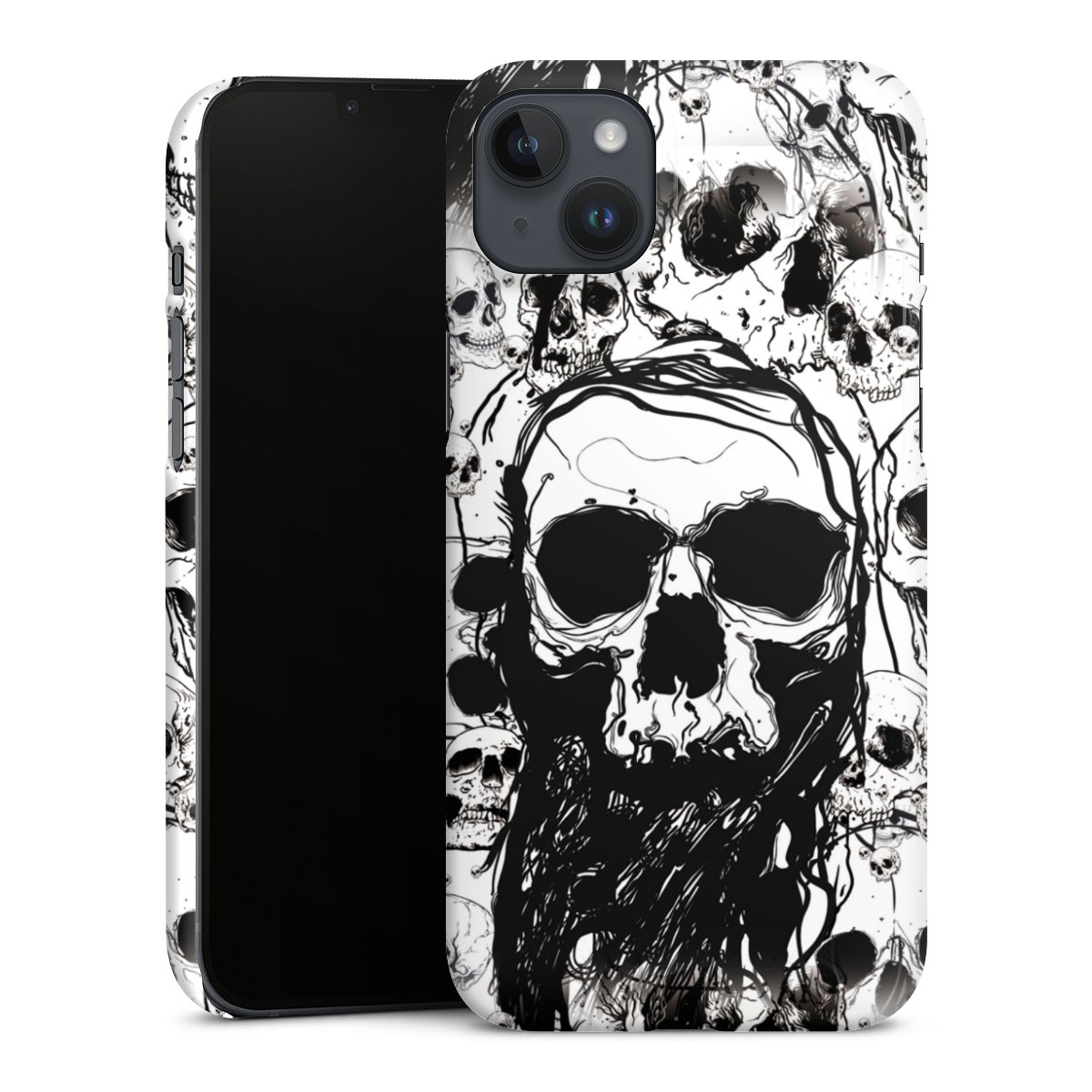 iPhone 14 Plus Handy Premium Case Smartphone Handyhülle Schutzhülle glänzend Totenkopf Halloween Premium Case