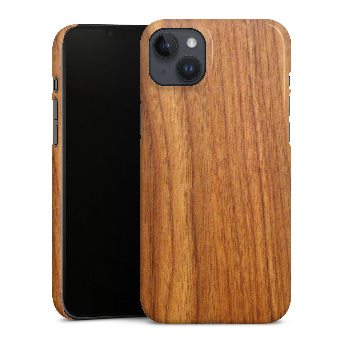 iPhone 14 Plus Handy Premium Case Smartphone Handyhülle Schutzhülle glänzend Larch Wood Wooden Look Premium Case