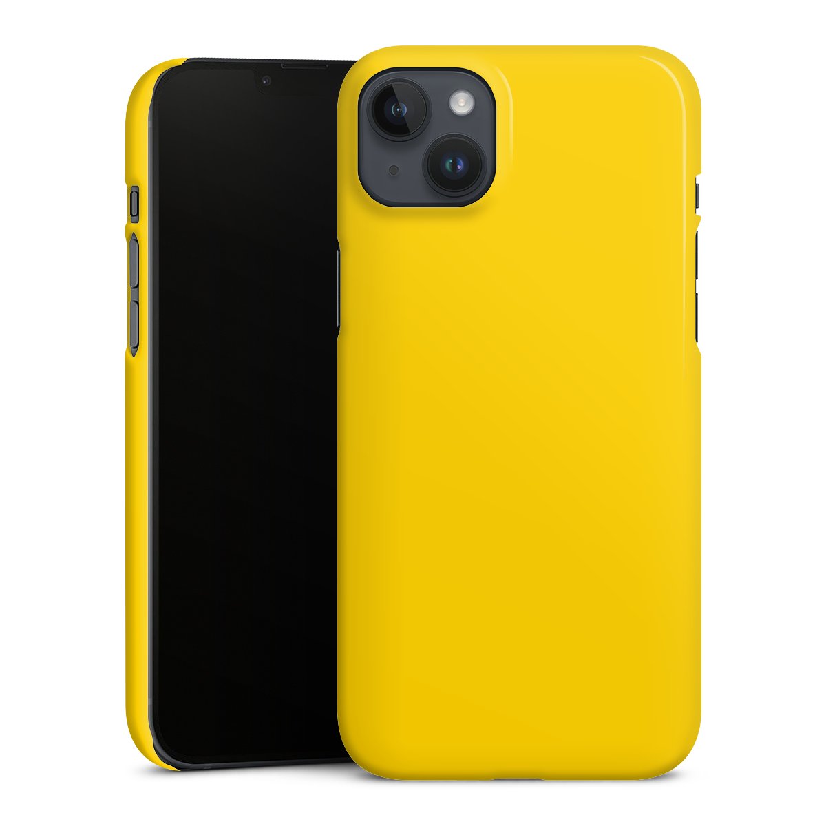 iPhone 14 Plus Handy Premium Case Smartphone Handyhülle Schutzhülle glänzend Colour Unicoloured Yellow Premium Case