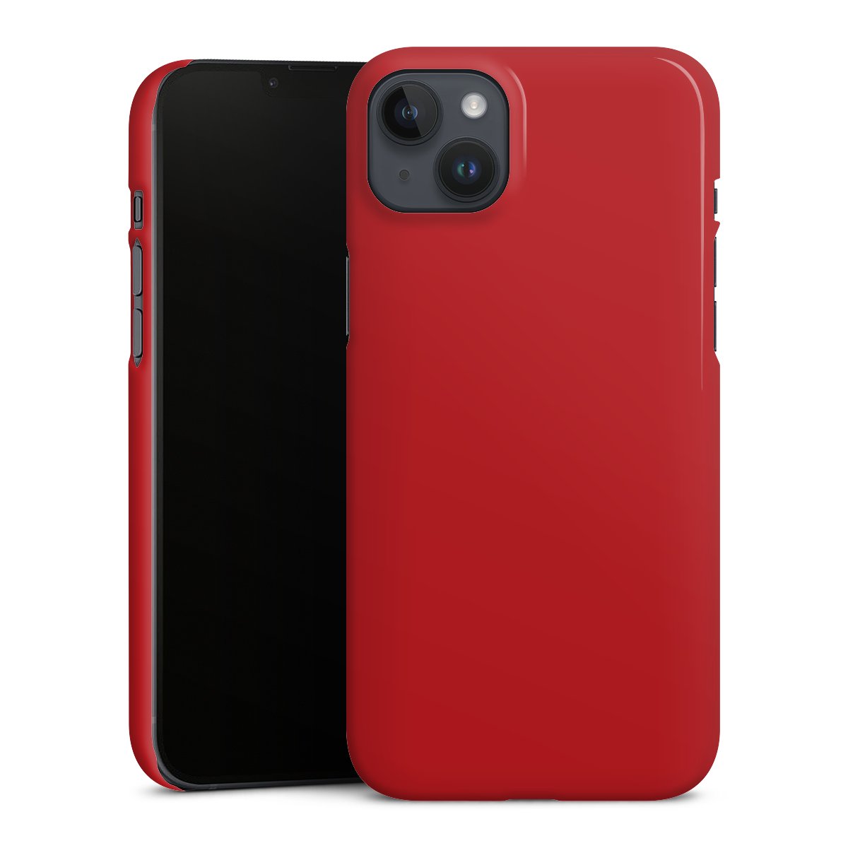 iPhone 14 Plus Handy Premium Case Smartphone Handyhülle Schutzhülle glänzend Unicoloured Colour Red Premium Case