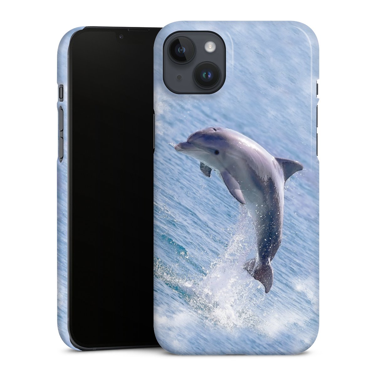 iPhone 14 Plus Handy Premium Case Smartphone Handyhülle Schutzhülle glänzend Ocean Wale Dolphin Premium Case