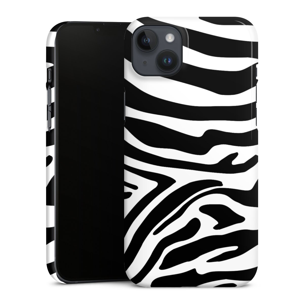 iPhone 14 Plus Handy Premium Case Smartphone Handyhülle Schutzhülle glänzend Animal Print Zebra Animal Look Premium Case