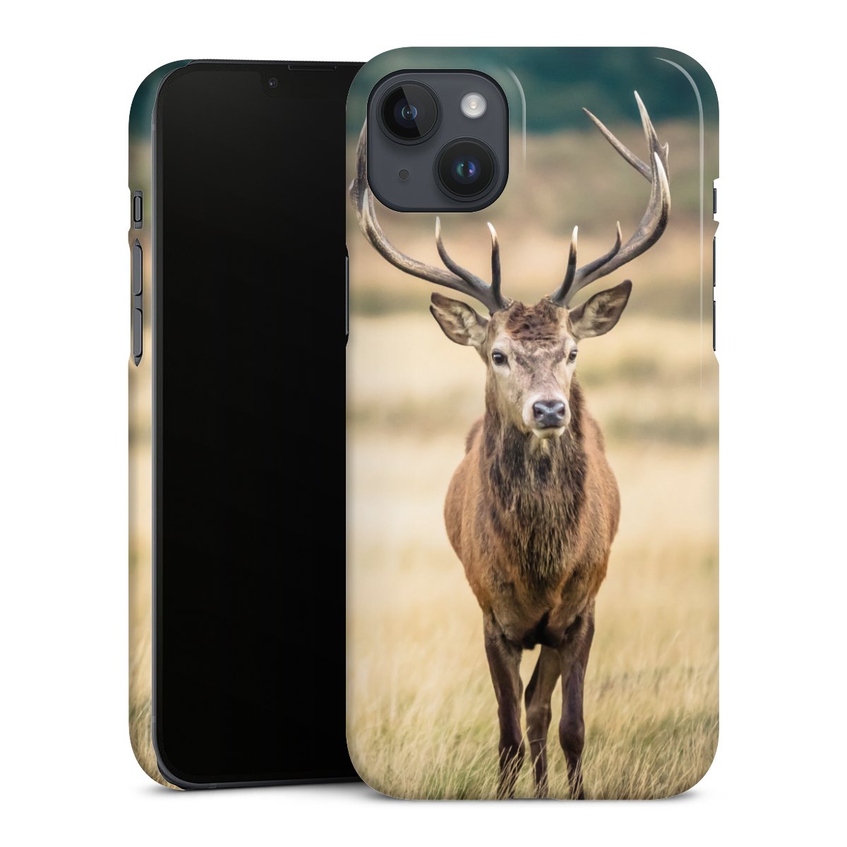 iPhone 14 Plus Handy Premium Case Smartphone Handyhülle Schutzhülle glänzend Meadow Forrest Deer Premium Case