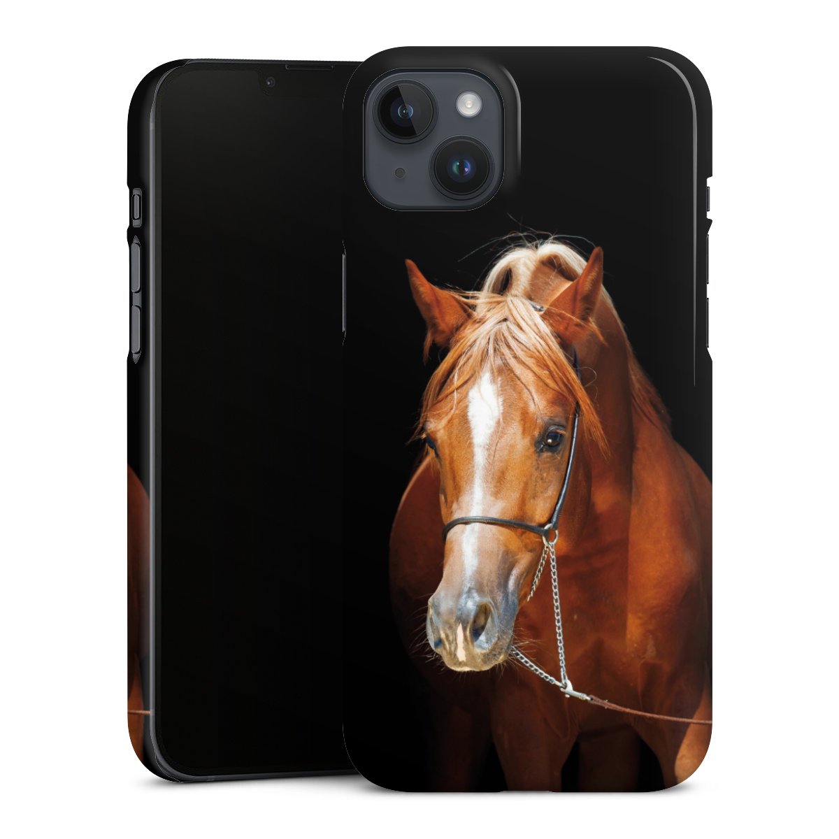 iPhone 14 Plus Handy Premium Case Smartphone Handyhülle Schutzhülle glänzend Horse Hobby Mare Premium Case