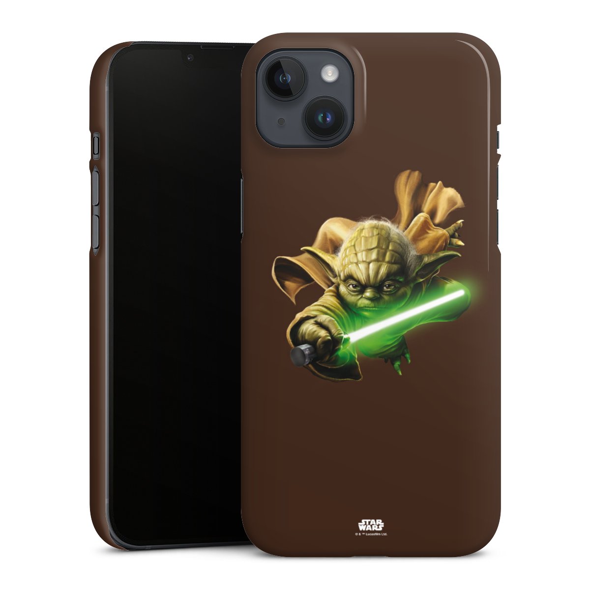 iPhone 14 Plus Handy Premium Case Smartphone Handyhülle Schutzhülle glänzend Yoda Star Wars Merchandise Premium Case