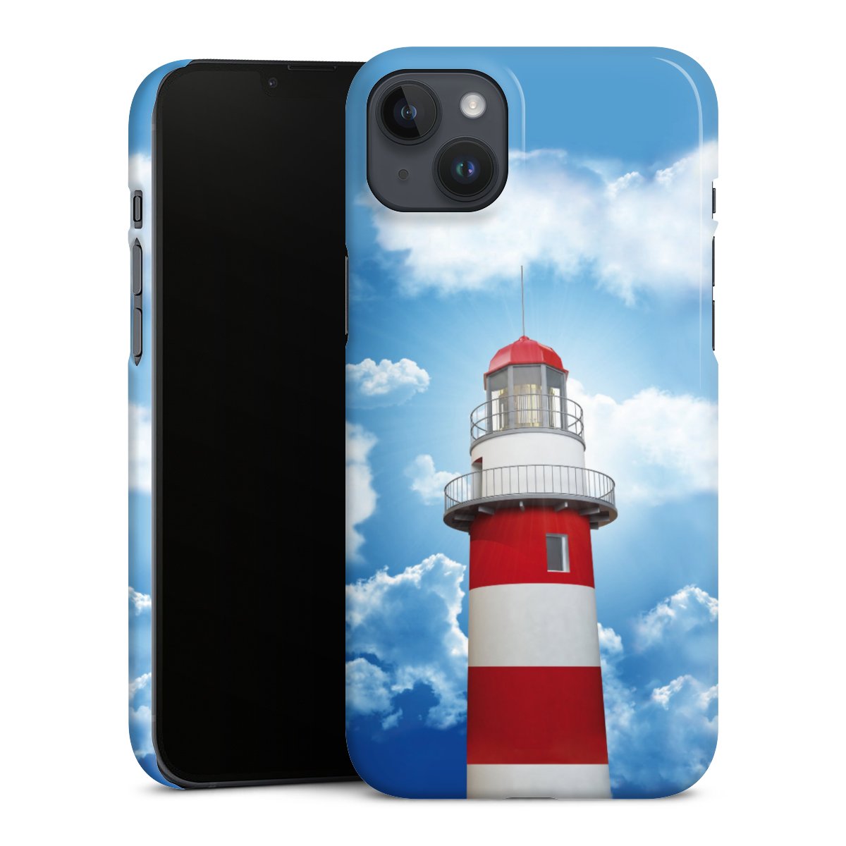 iPhone 14 Plus Handy Premium Case Smartphone Handyhülle Schutzhülle glänzend Sky Lighthouse Cloud Premium Case