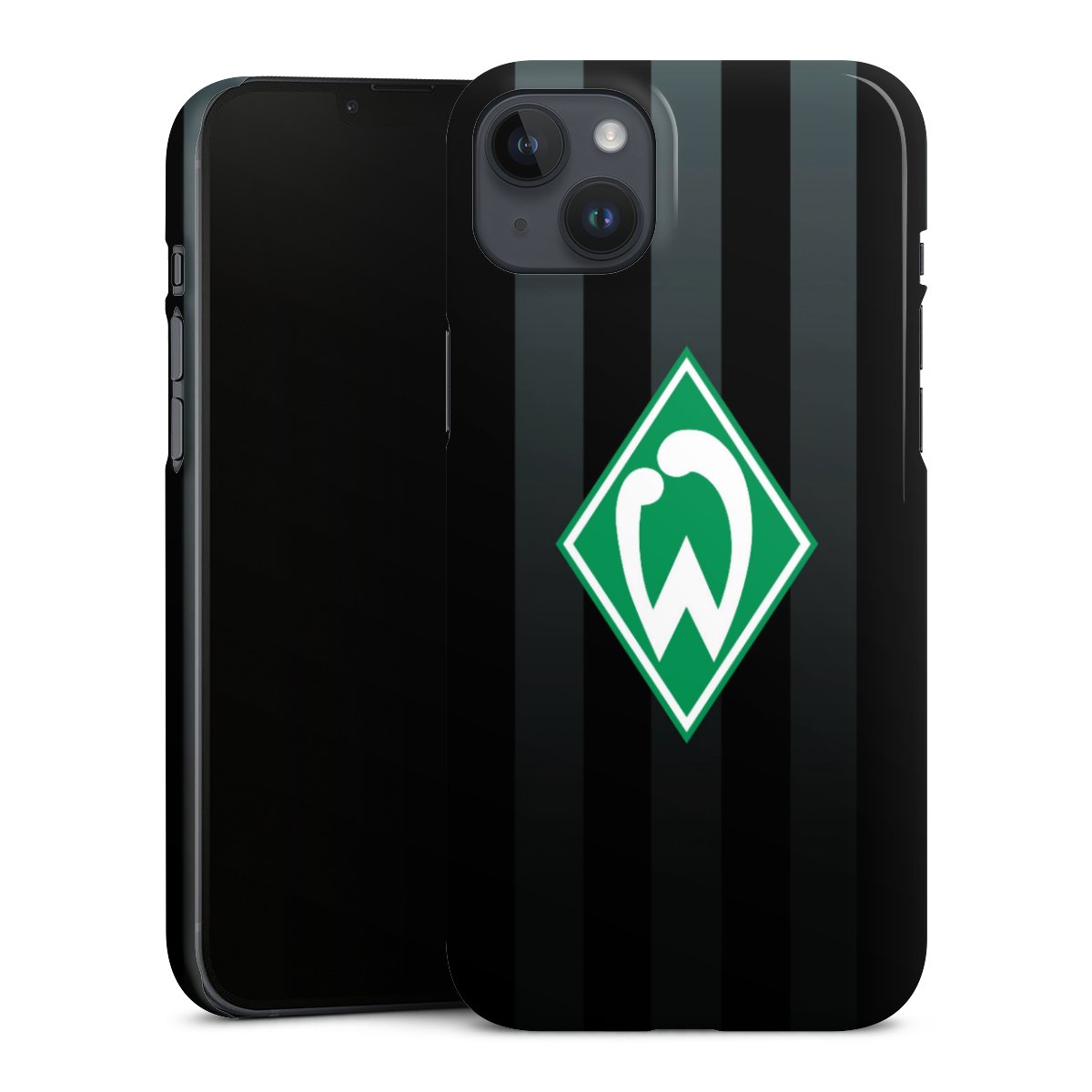 iPhone 14 Plus Handy Premium Case Smartphone Handyhülle Schutzhülle glänzend Official Licensed Product Sv Werder Bremen Stripes Premium Case