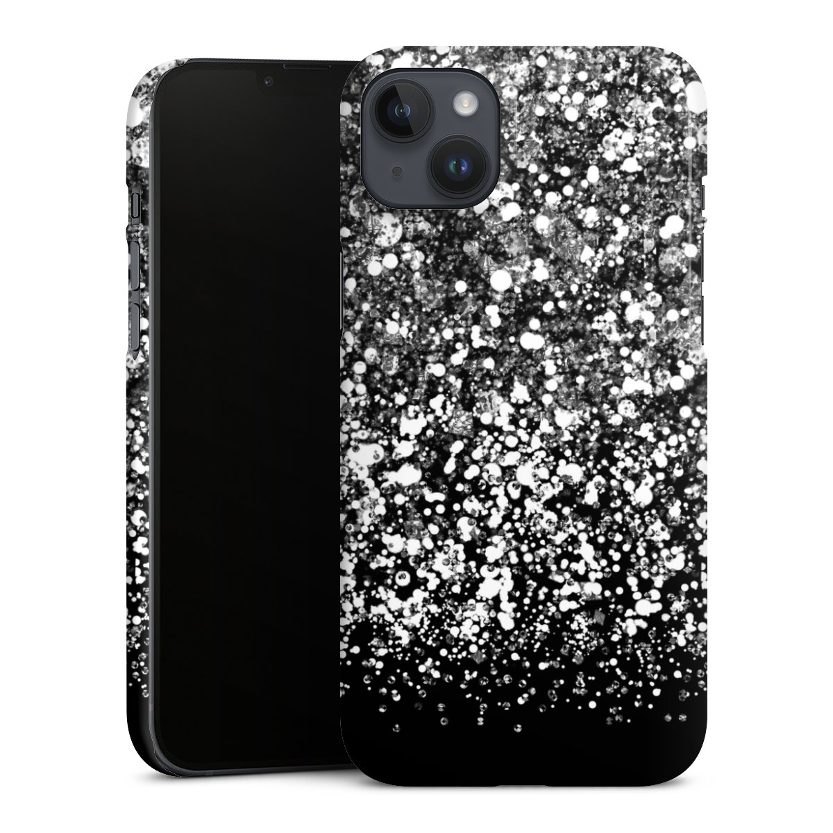 iPhone 14 Plus Handy Premium Case Smartphone Handyhülle Schutzhülle glänzend Glitzer Snowflake Muster Premium Case