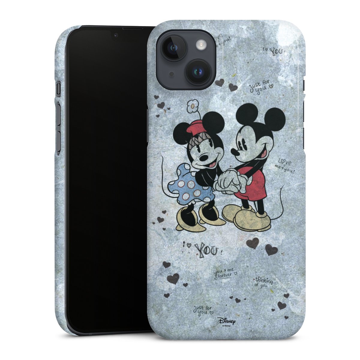 iPhone 14 Plus Handy Premium Case Smartphone Handyhülle Schutzhülle glänzend Disney Vintage Mickey & Minnie Mouse Premium Case