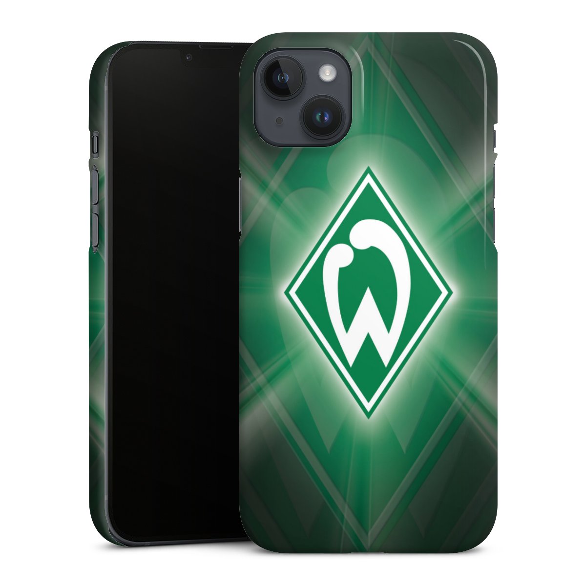 iPhone 14 Plus Handy Premium Case Smartphone Handyhülle Schutzhülle glänzend Sv Werder Bremen Coat Of Arms Official Licensed Product Premium Case