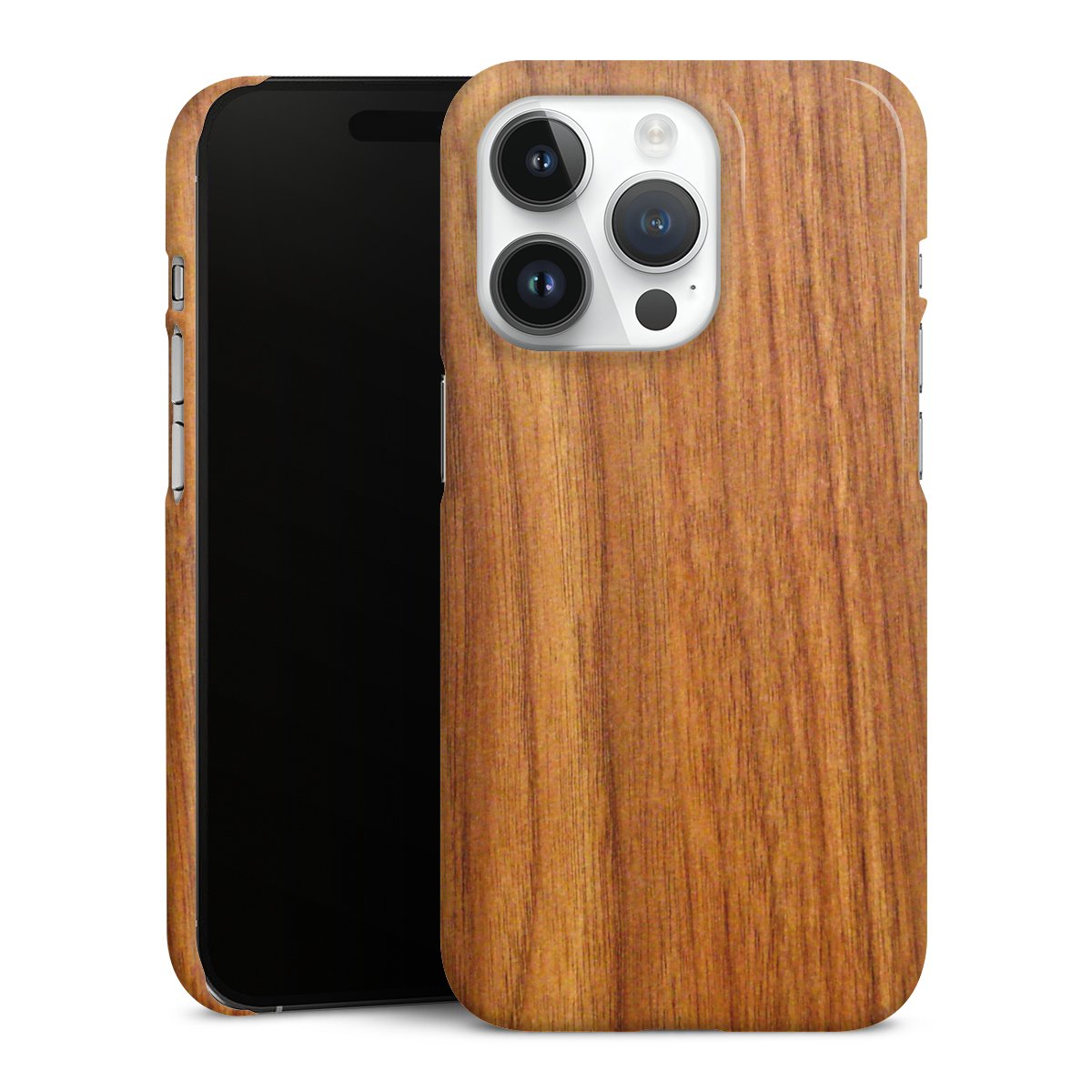 iPhone 14 Pro Handy Premium Case Smartphone Handyhülle Schutzhülle glänzend Wood Larch Wooden Look Premium Case